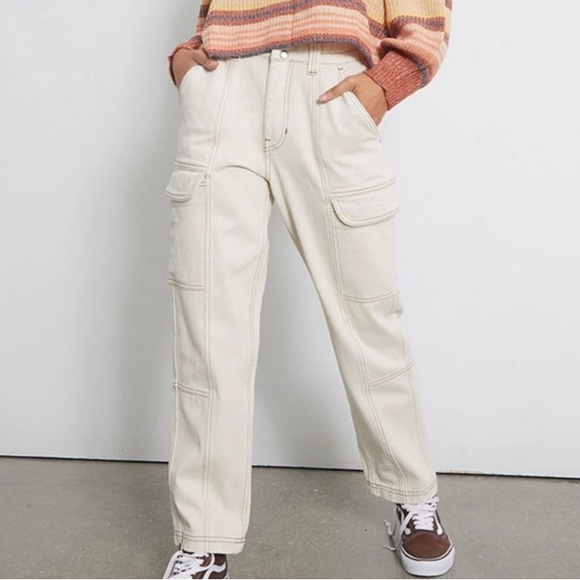 PacSun Pants - PacSun Cream Bone Cargo Pants